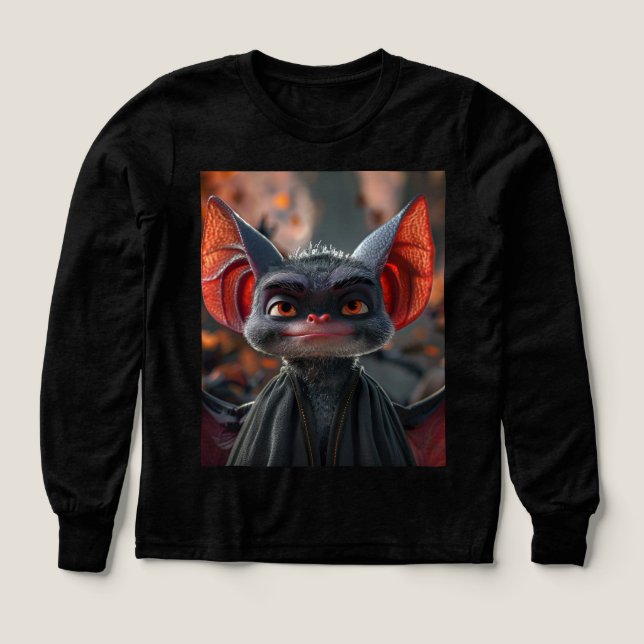 Batty Buddy – Cute Cartoon Bat Kids Tri-Blend Shirts (Design Front)