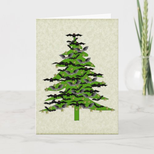 Batty Christmas Tree Holiday Card