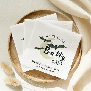 Batty for Baby Bat And Moon Halloween Baby Shower  Napkins