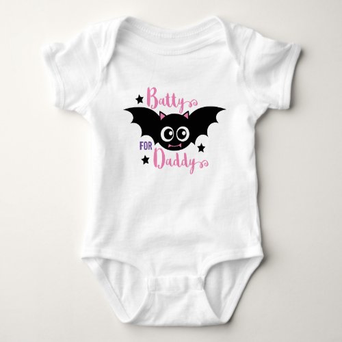 Batty for Daddy Cute 1st Halloween Pink Bat Baby Bodysuit