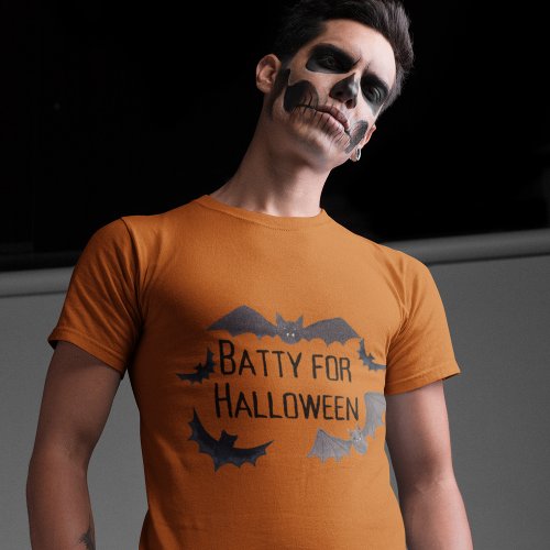 Batty for Halloween Bat Vampire Scary T_Shirt