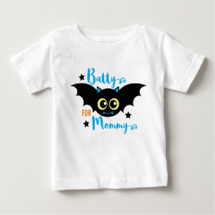 Batty for Mommy Cute 1st Halloween Blue Bat Baby T-Shirt