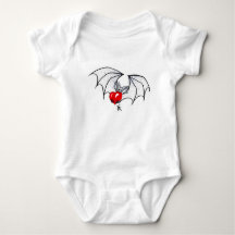 Batty Heart Baby Bodysuit