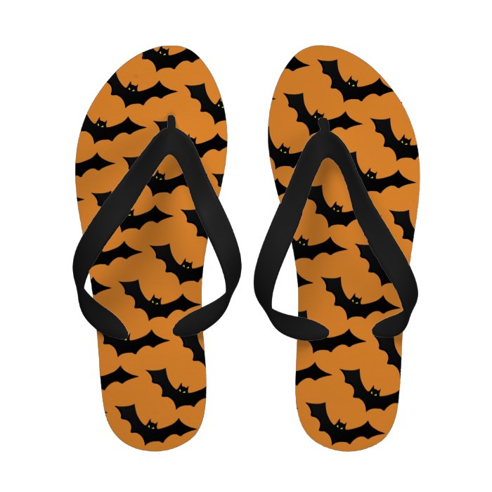 Batty    No. 2   Black on Orange or Custom Color Flip Flops