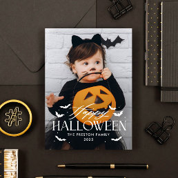 Batty Overlay Halloween Photo Card