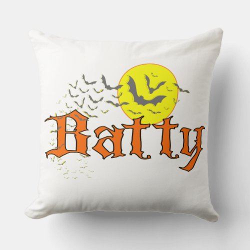 Batty Throw Pillow