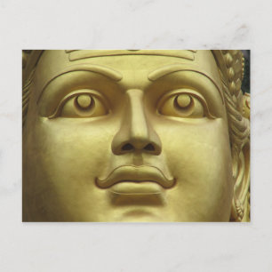 batu caves gold face postcard