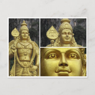 batu caves gold postcard