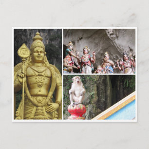batu caves triple postcard