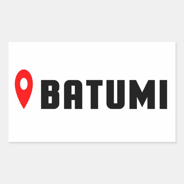 Batumi Georgia, Batumi destination, Batumi map pin Rectangular Sticker (Front)