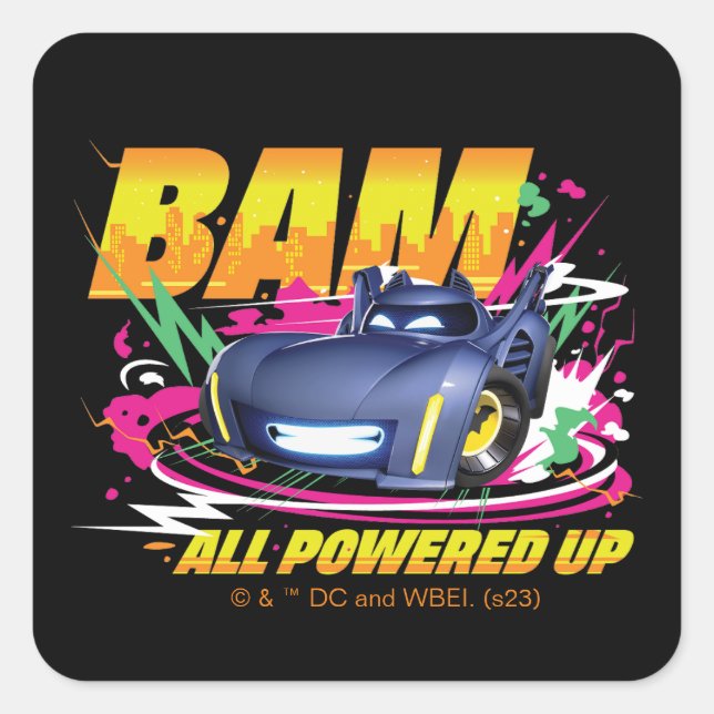 Batwheels™ Bam - All Powered Up Square Sticker (Front)