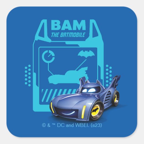 Batwheels Bam _ The Batmobile Square Sticker