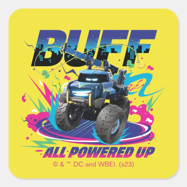 Batwheels™ Buff - All Powered Up Square Sticker (Front)