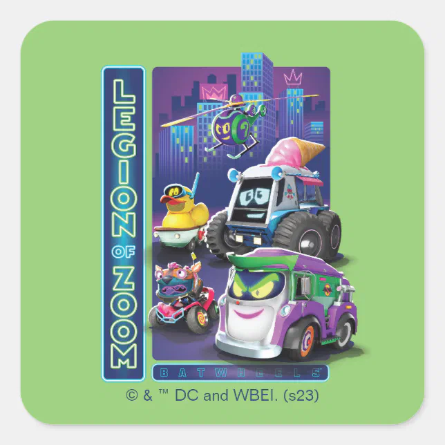 Batwheels™ - Legion of Zoom Square Sticker | Zazzle