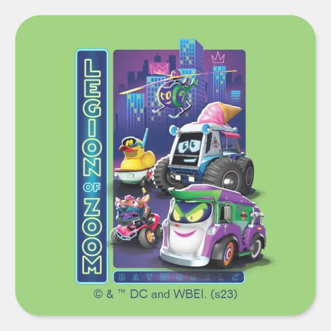 Batwheels™ - Legion of Zoom Square Sticker (Front)