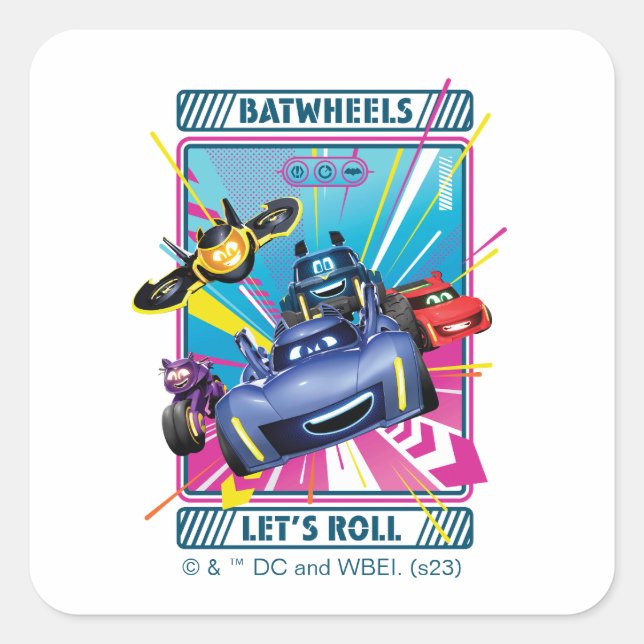 Batwheels™ - Let's Roll Square Sticker (Front)