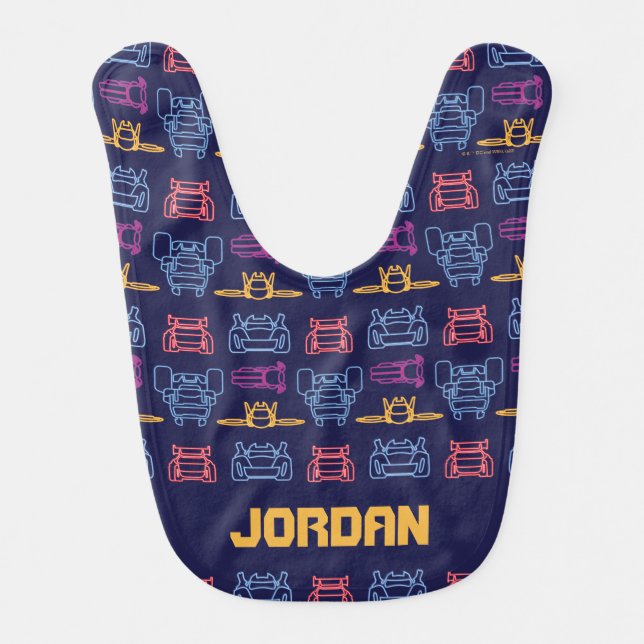 Batwheels™ Neon Outline Pattern Baby Bib (Front)