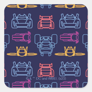 Batwheels™ Neon Outline Pattern Square Sticker