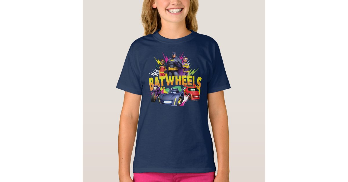  DC Comics Batwheels Boys T Shirt, Short Sleeve Bat Wheels  Robin and Batman Tshirt, Boys T-Shirt, Blue