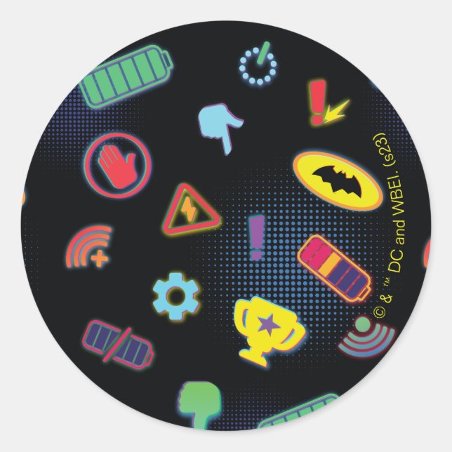 Batwheels™ Vehicle Icon Pattern Classic Round Sticker (Front)