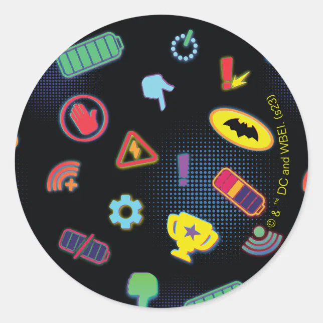 Batwheels™ Vehicle Icon Pattern Classic Round Sticker | Zazzle