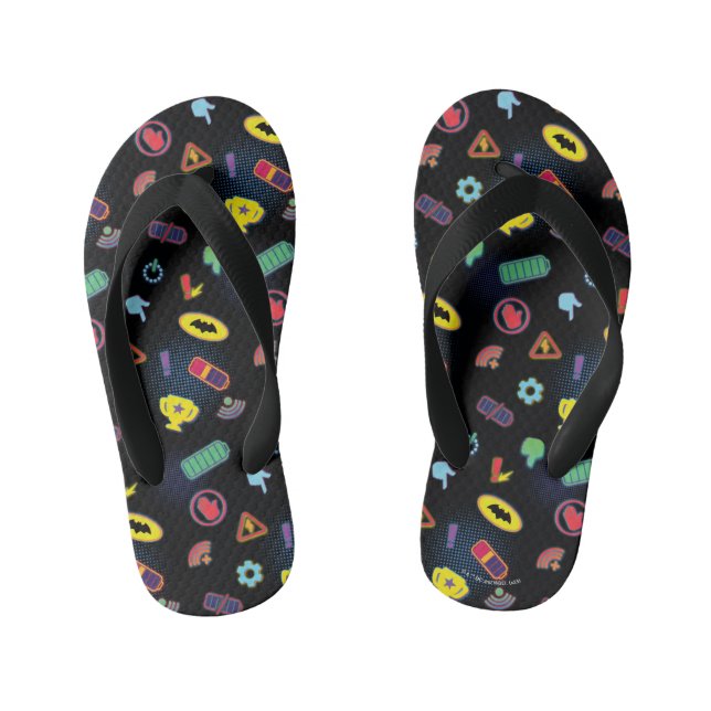 Batwheels™ Vehicle Icon Pattern Kid's Flip Flops (Footbed)