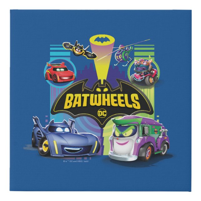 Batwheels™ Vs Legion of Zoom Faux Canvas Print (Front)