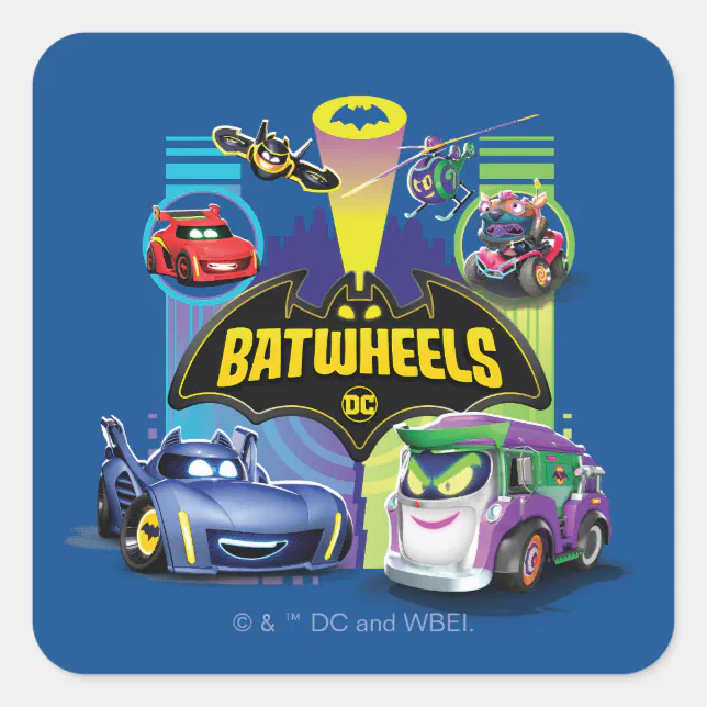 Batwheels™ Vs Legion of Zoom Square Sticker | Zazzle