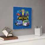 Batwheels™ Vs Legion of Zoom Square Wall Clock<br><div class="desc">Batwheels™ | Check out the Batwheels™ standing opposite The Legion of Zoom!</div>