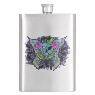 Batwing Skull Premium Flask