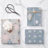 Modern Gray Neutral Scandinavian Homes Snowflakes Wrapping Paper