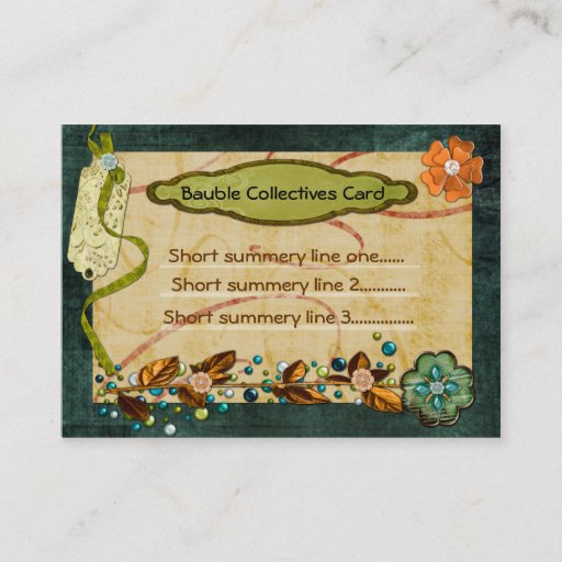 Customizable Bauble Collectives Custom 2 Sided Business Card Template