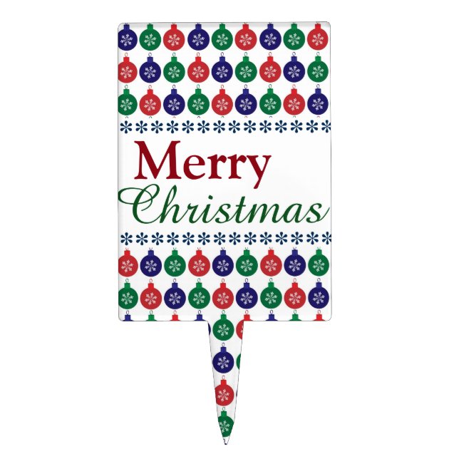 Bauble Pattern Christmas Cake Topper (Front)