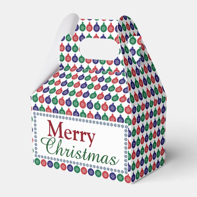 Bauble Pattern Christmas Favor Boxes (Front Side)
