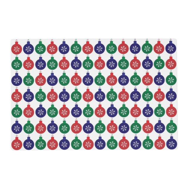 Bauble Pattern Colorful Christmas Placemat (Front)