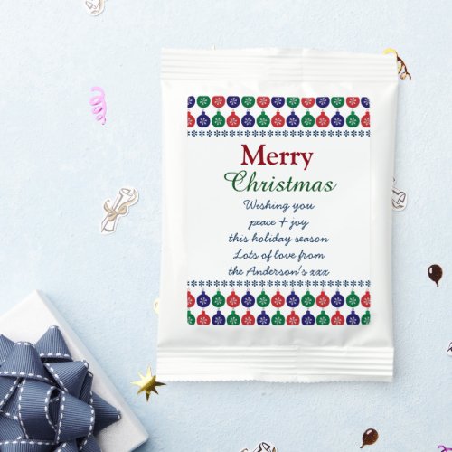 Bauble Pattern Custom Message Christmas Hot Chocolate Drink Mix
