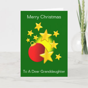 Bauble With Stars Design Granddaughter Christmas Holiday Card