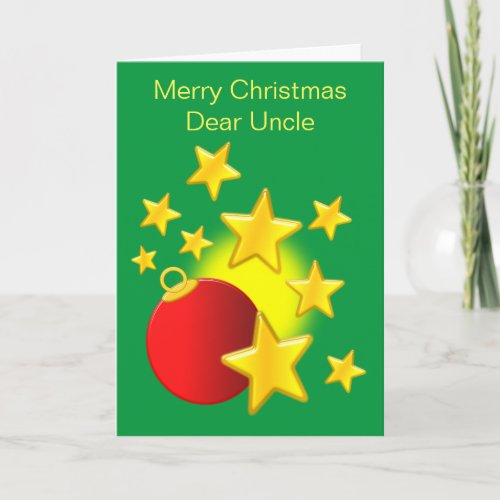 Bauble With Stars Uncle Christmas Holiday Card