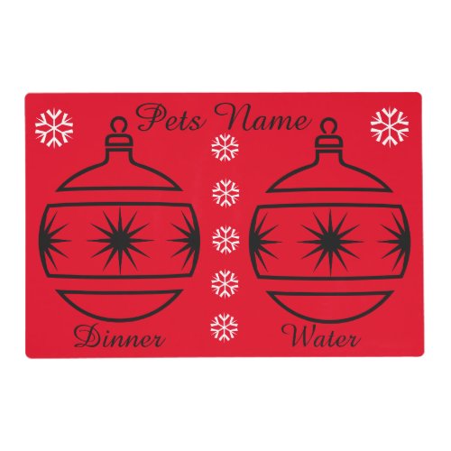 baubles and stars pets christmas serving mat