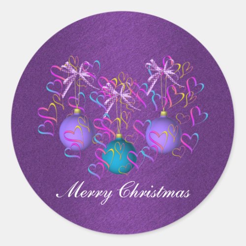 Baubles Bows and Hearts Christmas Sticker