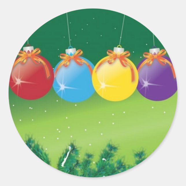 baubles classic round sticker (Front)