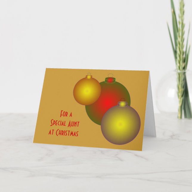 Baubles Design Personalised Christmas Card (Front)