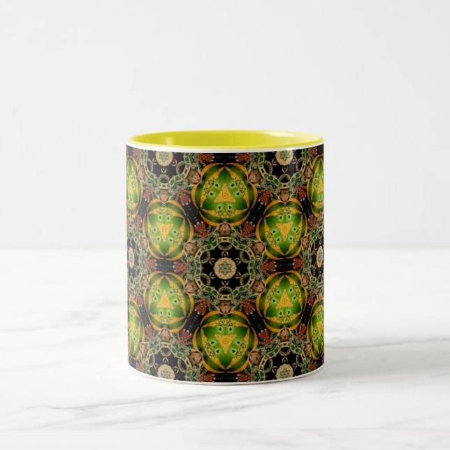~ Baubles for Christmas Fractal ~  Two-Tone Coffee Mug (Center)