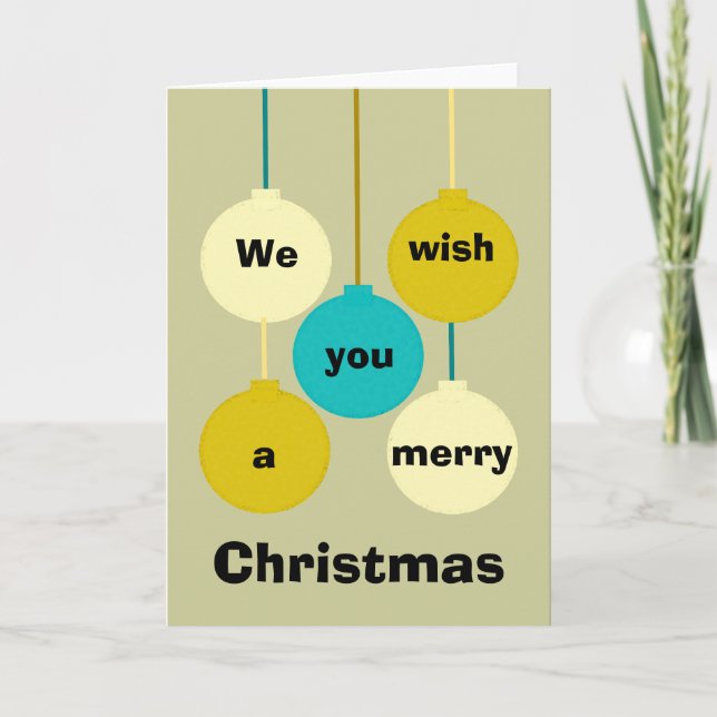 Baubles Muted Christmas Card (Front)