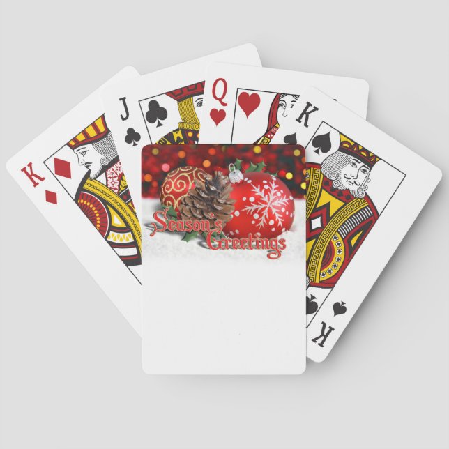 Baubles & Pine Cones Poker Cards (Back)