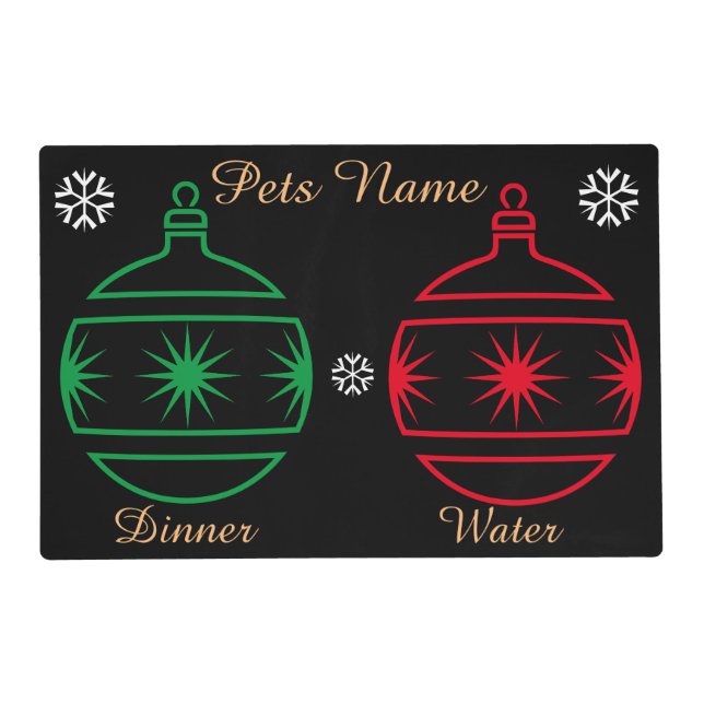 baubles stars christmas dinner pets serving mat (Front)