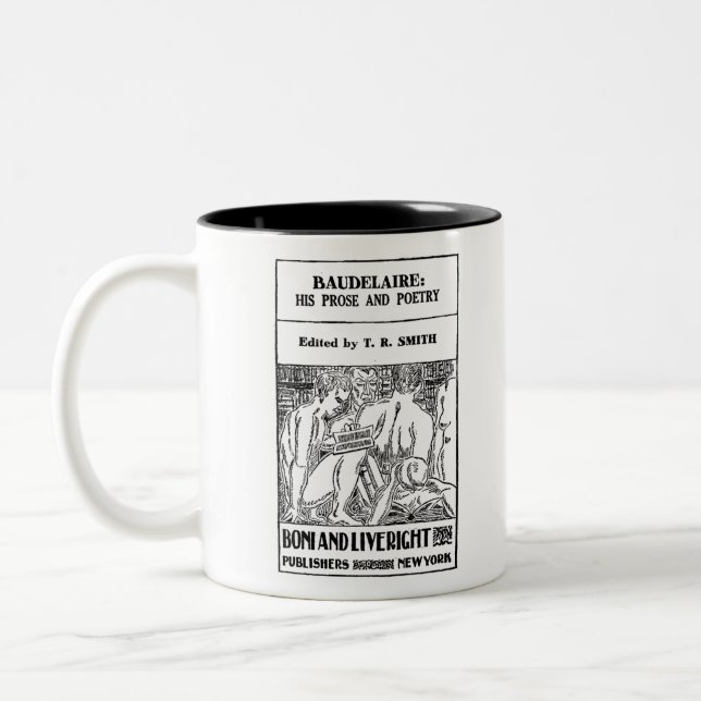Baudelaire Vintage Poetry Book Two-Tone Coffee Mug (Left)