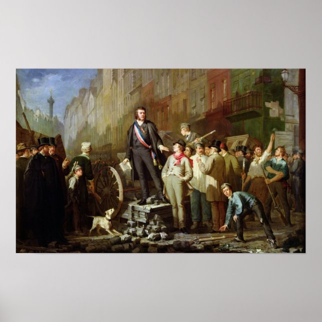 Baudin on the Barricade of Faubourg Poster (Front)