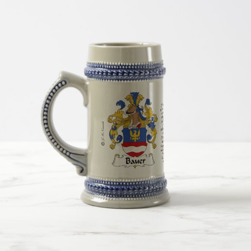 Bauer Family Crest Stein Zazzle