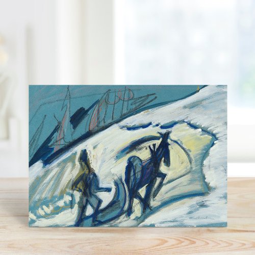 Bauer mit Pferdeschlitten  Ernst Ludwig Kirchner Card